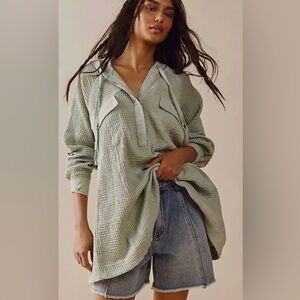 Free People Chill Mood Hoodie; Mint Green; Size Small
